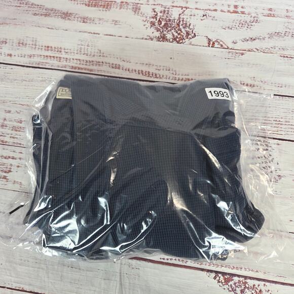 L.L. BEAN Men's Thermal Waffle Knit Robe M Navy Blue Cotton Blend Lounge Comfort - Picture 9 of 9